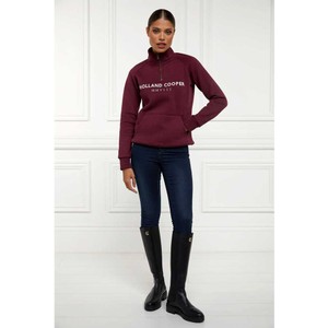 Holland Cooper Holland Cooper Sporting Heritage Zip Henley in Merlot