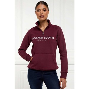 Holland Cooper Holland Cooper Sporting Heritage Zip Henley in Merlot