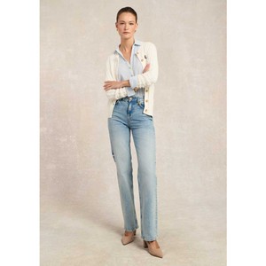 Holland Cooper Holland Cooper Classic V-Neck Blouse in Azure Stripe