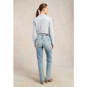 Holland Cooper Holland Cooper Classic V-Neck Blouse in Azure Stripe