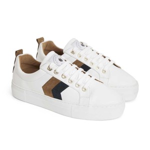 Fairfax & Favor Fairfax & Favor Platform Alexandra Trainers in White/Navy/Tan
