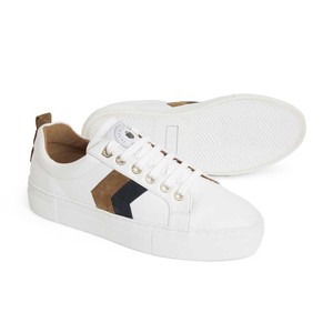 Fairfax & Favor Fairfax & Favor Platform Alexandra Trainers in White/Navy/Tan