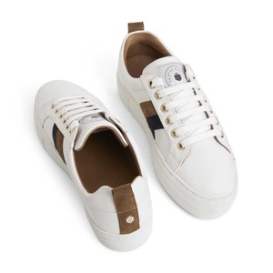 Fairfax & Favor Fairfax & Favor Platform Alexandra Trainers in White/Navy/Tan