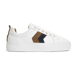 Fairfax & Favor Fairfax & Favor Platform Alexandra Trainers in White/Navy/Tan