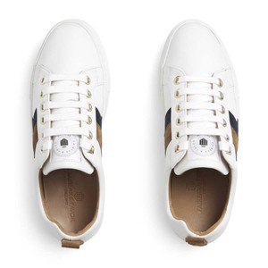 Fairfax & Favor Fairfax & Favor Platform Alexandra Trainers in White/Navy/Tan