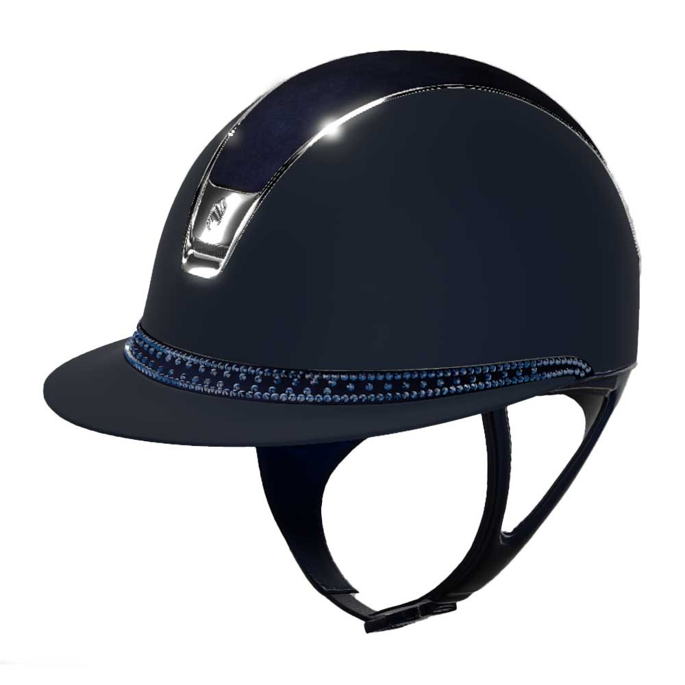 Samshield Samshield Miss Shield Shadowmatt 2.0 Alcantara Top Tiara Frontal Band Riding Hat in Navy