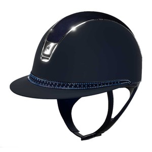 Samshield Samshield Miss Shield Shadowmatt 2.0 Alcantara Top Tiara Frontal Band Riding Hat in Navy