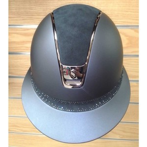Samshield Samshield Miss Shield Shadowmatt 2.0 Alcantara Top Tiara Frontal Band Riding Hat in Navy