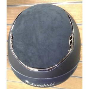 Samshield Samshield Miss Shield Shadowmatt 2.0 Alcantara Top Tiara Frontal Band Riding Hat in Navy