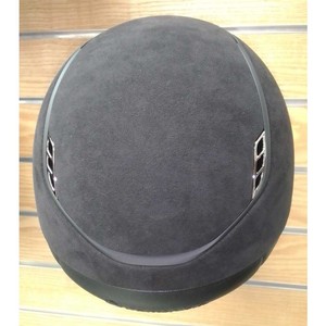 Samshield Samshield Miss Shield 2.0 Premium Alcantara Top Matt Black Matt Trim Leather Frontal Band Riding Hat in Black