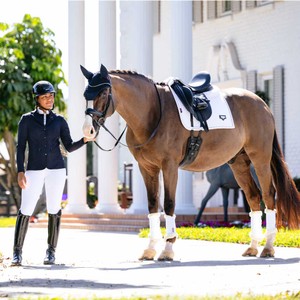 LeMieux LeMieux Puissance Suede Dressage Square in White