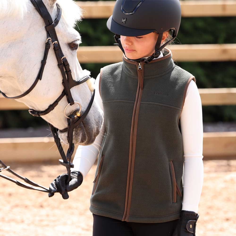 Shires Aubrion Young Rider Core Fleece Gilet Green