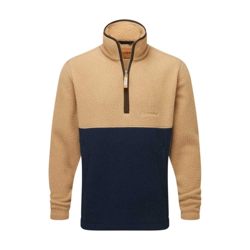 Schoffel Schoffel Berkeley Retro 1/4 Zip Fleece in True Navy/Tan