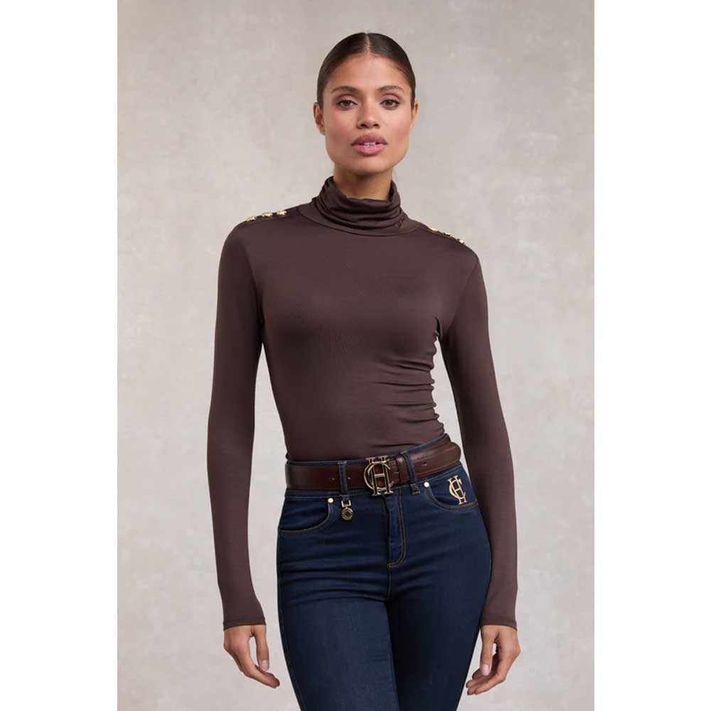 Holland Cooper Essential Roll Neck Jumper Brown