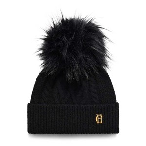 Holland Cooper Holland Cooper Sloane Cable Bobble Hat in Black
