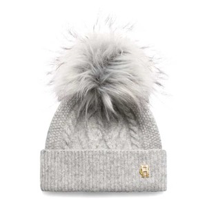 Holland Cooper Holland Cooper Sloane Cable Bobble Hat in Grey Marl