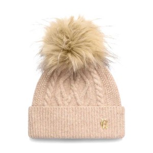 Holland Cooper Holland Cooper Sloane Cable Bobble Hat in Taupe Marl