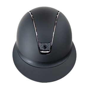 Samshield Samshield Miss Shield 2.0 Shadowmatt Leather Frontal Band Ultra Fine Rocks Blazon Riding Hat in Black