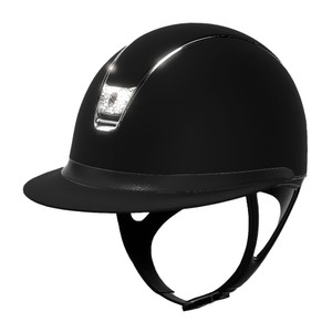 Samshield Samshield Miss Shield 2.0 Shadowmatt Leather Frontal Band Ultra Fine Rocks Blazon Riding Hat in Black