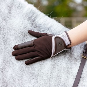 LeMieux LeMieux Pro Mesh Riding Gloves in Brown/Almond