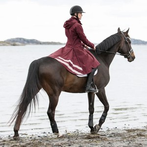 Stierna Stierna Stella Long Winter Coat in Merlot