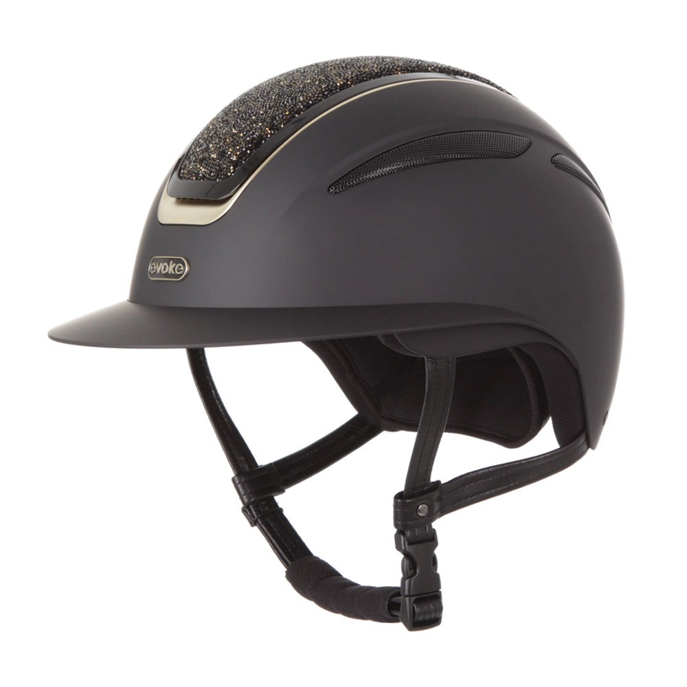 Evoke Callisto Wide Peak Riding Hat 53-55cm Black