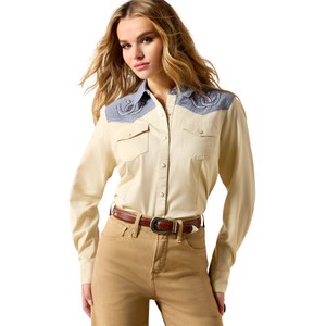 Ariat Ariat Horseshoe Western Snap Shirt in Summer Sand/Cambray