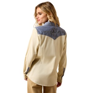 Ariat Ariat Horseshoe Western Snap Shirt in Summer Sand/Cambray