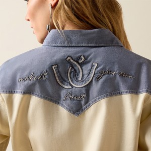 Ariat Ariat Horseshoe Western Snap Shirt in Summer Sand/Cambray