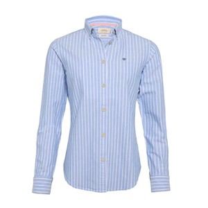 Holland Cooper Holland Cooper Oxford Shirt in Sky Blue Stripe