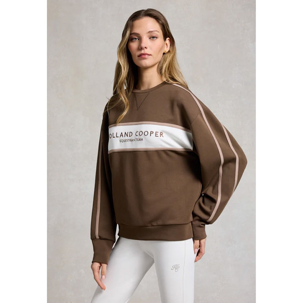Holland Cooper Equestrian Crew Neck Sweatshirt Brown