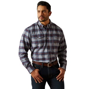 Ariat Ariat Mens Rebar Flannel DuraStretch Work Shirt in Monument