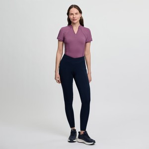 LeMieux LeMieux Simone Cross Over Half Seat Pull On Riding Tights in Navy