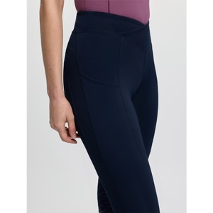 LeMieux LeMieux Simone Cross Over Half Seat Pull On Riding Tights in Navy