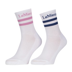 LeMieux LeMieux Crew Socks 2 Pack in Shadow/Fondant