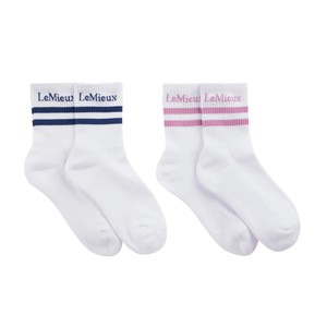 LeMieux LeMieux Crew Socks 2 Pack in Shadow/Fondant