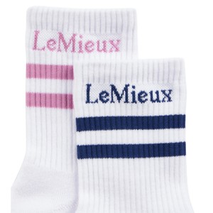 LeMieux LeMieux Crew Socks 2 Pack in Shadow/Fondant