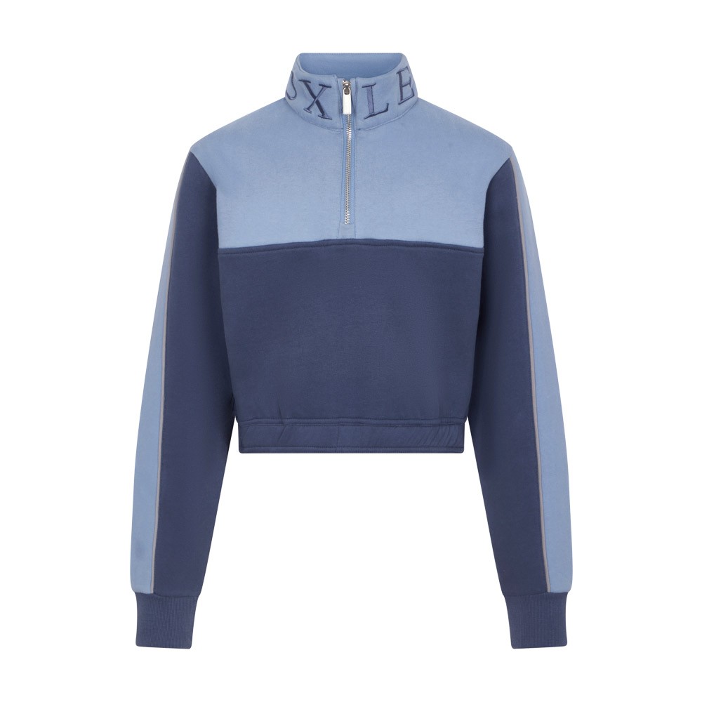 LeMieux Young Rider Cropped Kate Quarter Zip Sweatshirt Blue