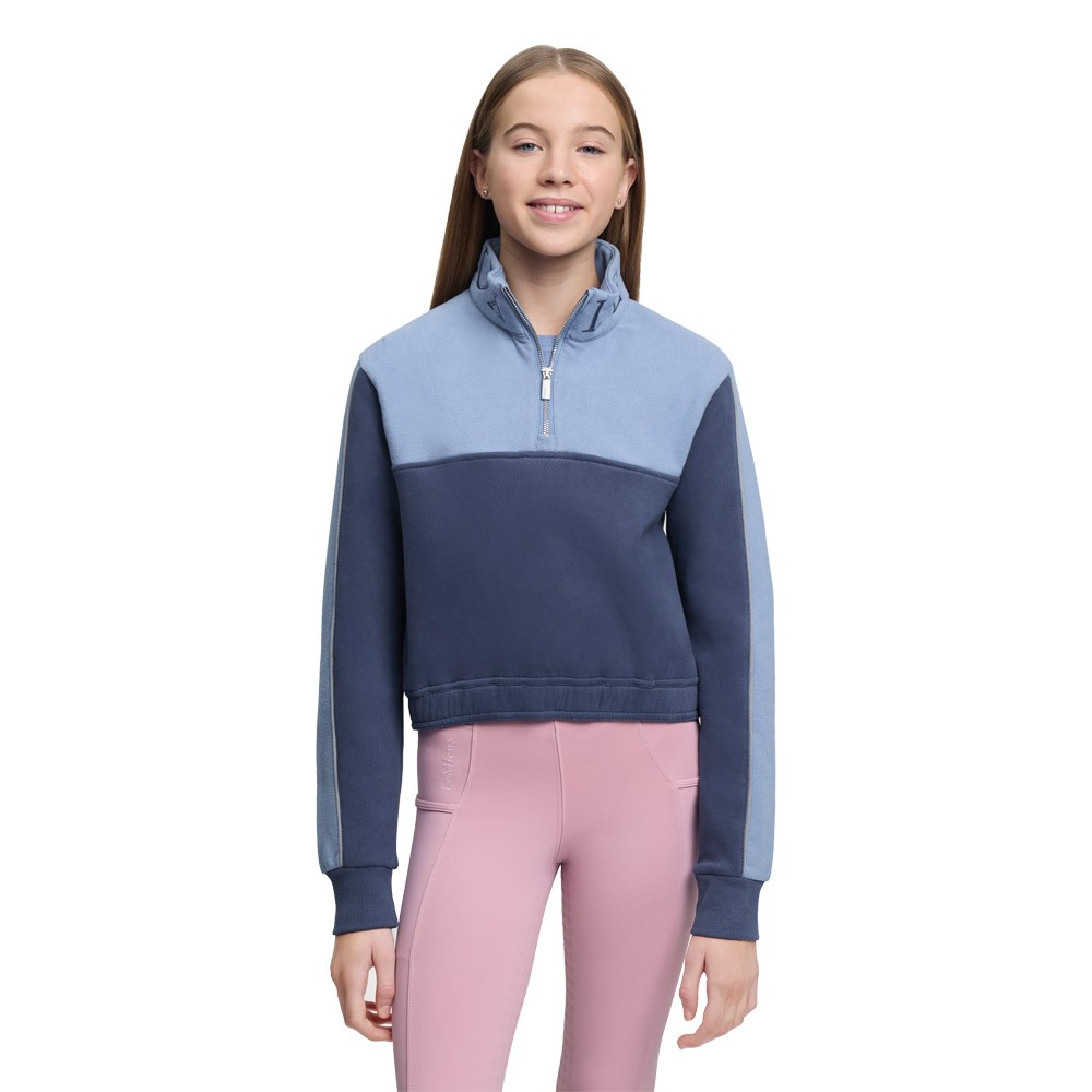 LeMieux Young Rider Cropped Kate Quarter Zip Sweatshirt Blue