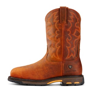 Ariat Ariat Mens Workhog Wide Square Steel Toe Work Boot in Toast