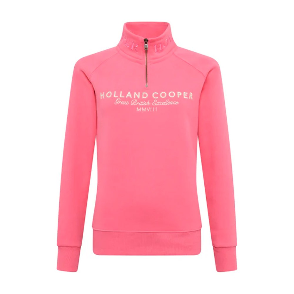 Holland Cooper Sporting Goods Zip Henley Pink