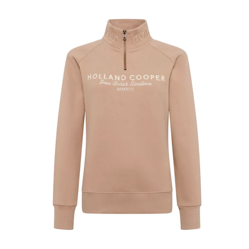 Holland Cooper Sporting Goods Zip Henley Beige