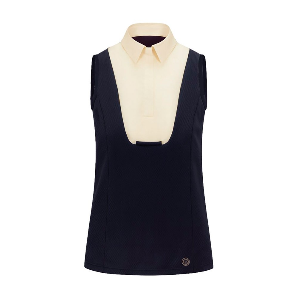 Equetech Equetech Elite Sleeveless Show Shirt in Navy/Cream