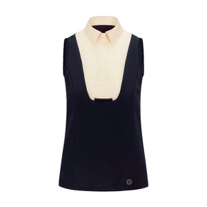 Equetech Equetech Elite Sleeveless Show Shirt in Navy/Cream