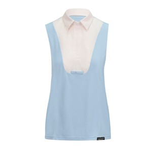 Equetech Equetech AirStride Performance Sleeveless Show Shirt in Light Blue/White