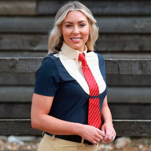 Equetech Equetech Elite Short Sleeved Show Shirt in Navy/Cream