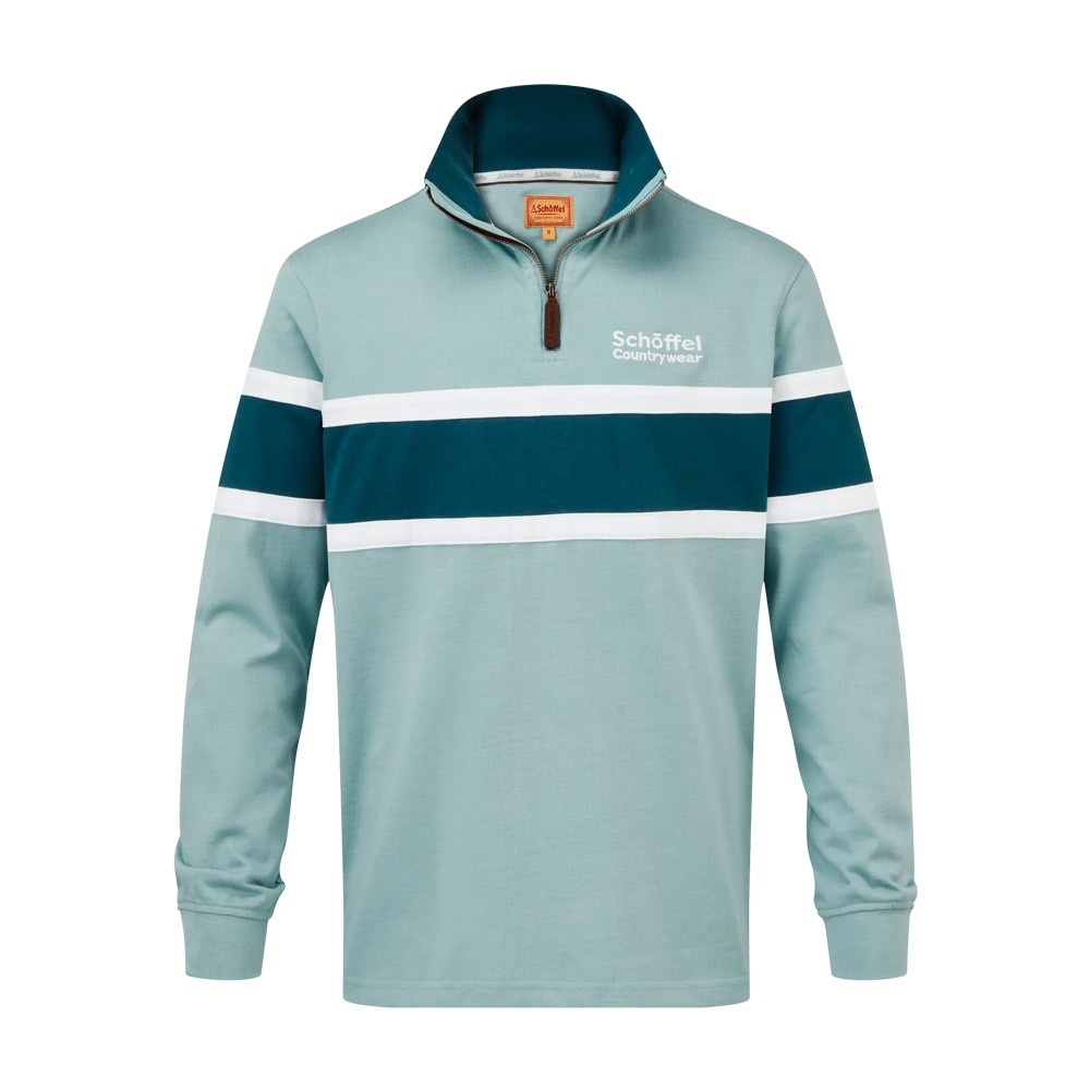 Schoffel Schoffel Exmouth Heritage 1/4 Zip Sweatshirt in Powder Blue