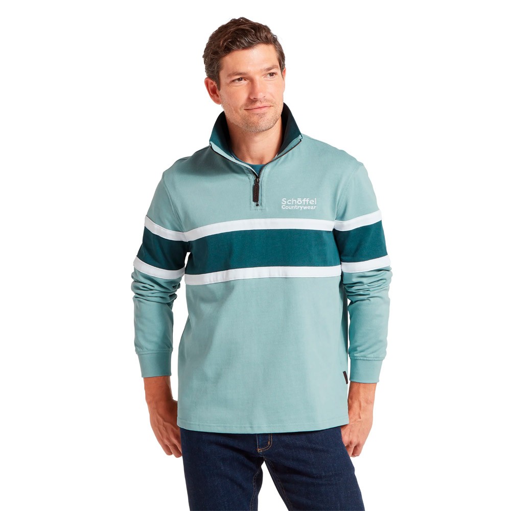 Schoffel Exmouth Heritage 1/4 Zip Sweatshirt Blue
