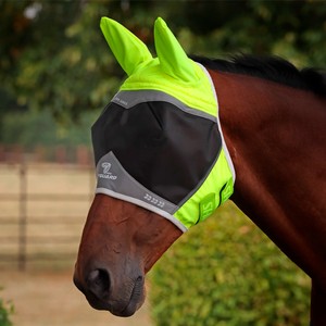 Shires Shires FlyGuard Pro Hi-Viz Fine Mesh Fly Mask with Ears in Yellow