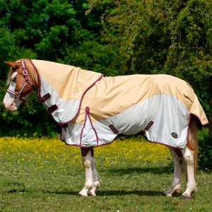 Gallop Gallop Trojan Duraproof Hybrid Dual Fly Rug in Beige/White